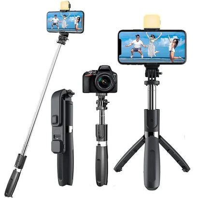 Tripod PRO (With In-Build Selfie Light and Bluetooth Remote)
