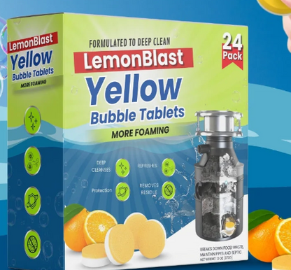 LemonBlast Yellow Bubble Tablets – Odor Eliminator + Blockage Remover BUY 1 GET 1 FREE